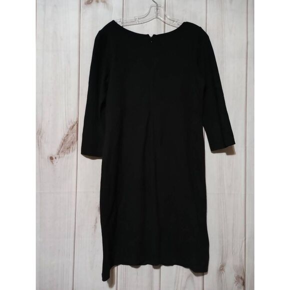 Talbots Dress Ladies 10 Black 3/4 Sleeve‎ Midi - Picture 2 of 7